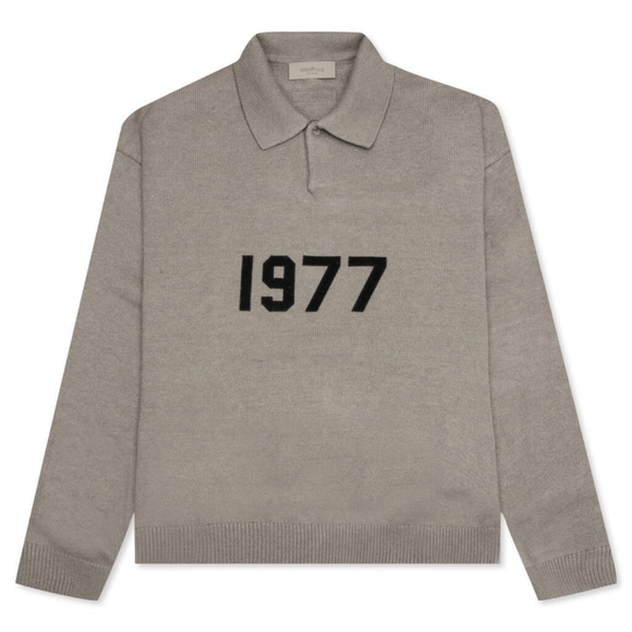 Fear of God Essentials Long Sleeve Knit Polo Dark Oatmeal XXS NWT - Picture 1 of 6